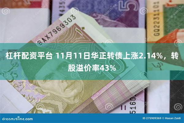 杠杆配资平台 11月11日华正转债上涨2.14%，转股溢价率43%