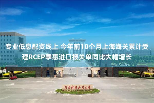 专业低息配资线上 今年前10个月上海海关累计受理RCEP享惠进口报关单同比大幅增长