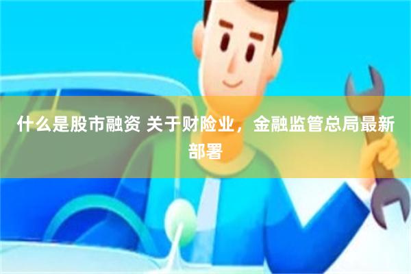 什么是股市融资 关于财险业，金融监管总局最新部署